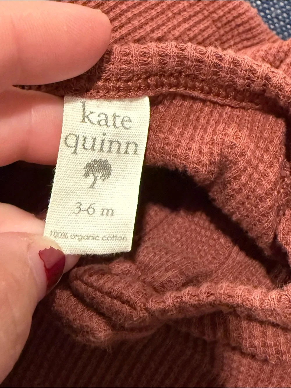 kate quinn Brown Waffle Button-Front Dress 3-6m 100% organic cotton pockets